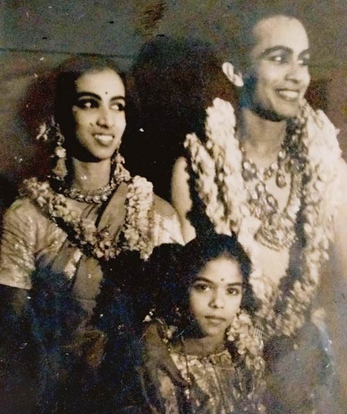 Young Mrunalini with Ram Gopal and Baby MK Saroja.